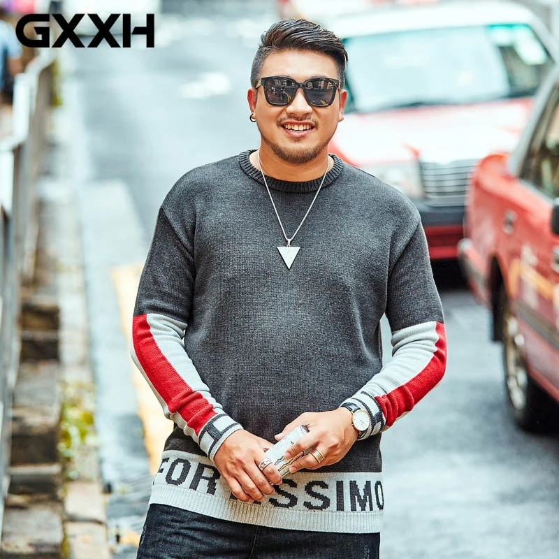 GXXH, большой размер, 7XL, 6XL, 5XL, новинка, мужские свитера, Осень-зима, пэчворк, цветной, брендовый свитер, Мужской пуловер, Повседневный, мужской джемпер, свитер