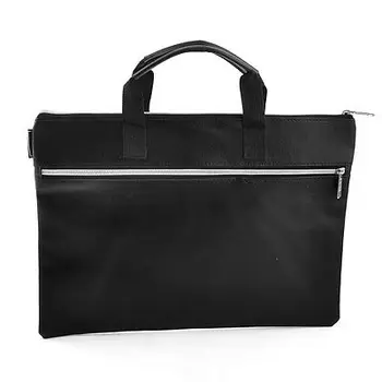 

School Office Black Zipper Closure Files Document Bag Organizer