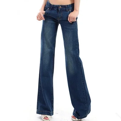 

New Style Womans Wide Leg Jean Pants , Slim Fashion Casual Denim Trousers For Women , Female Large size Jeans