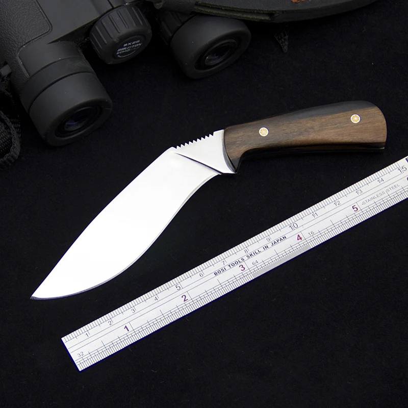 

Full Tang Dog Leg Camping Knife 5Cr15Mov Utility Survival Knife EDC Outdoor Fixed Blade Knives Hunting Tools Self Defense Tools