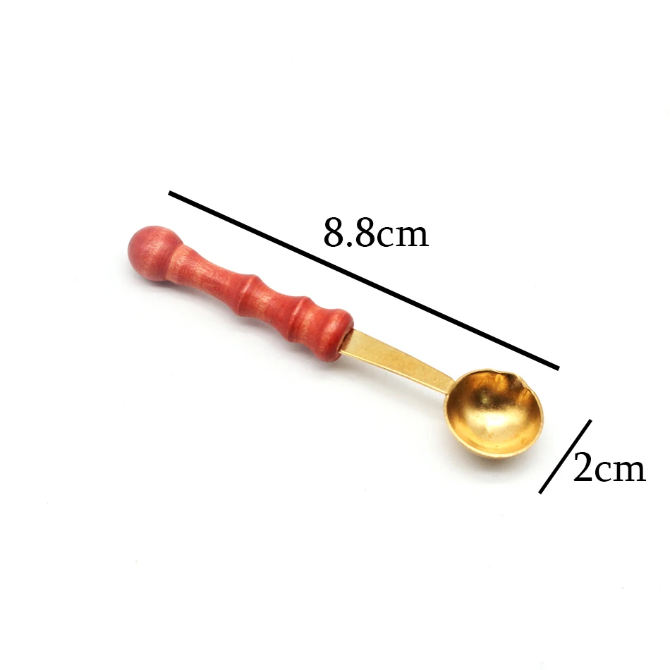 Ретро Европейский цветок огненная краска уплотнение воск печать головка штемпеля деревянная ручка набор для свадебного приглашения подписи детская игрушка - Цвет: Spoon red