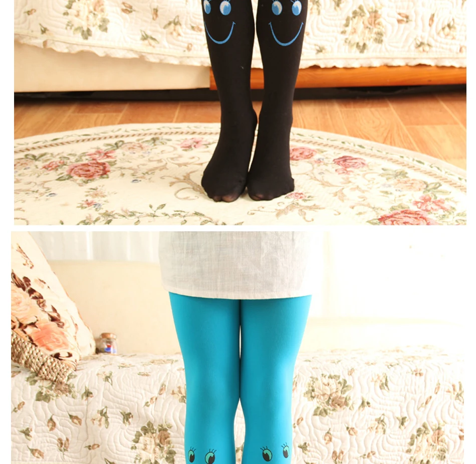 Kids Ballet Pantyhose 4-12Y Baby Dancer Cute Cartoon Designs Girls Tights Children Velvet Magic Stockings Christmas White Pink