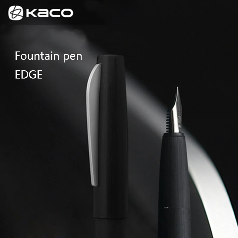 Черная матовая металлическая перьевая ручка KACO EDGE Schmidt EF/F/M Nib с конвертером чернильной ручкой и подарочной коробкой для офисного бизнеса