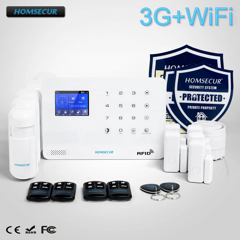 

HOMSECUR Wireless LCD 3G/GSM WIFI Home Security Alarm System+IOS/Android APP LA02-3G