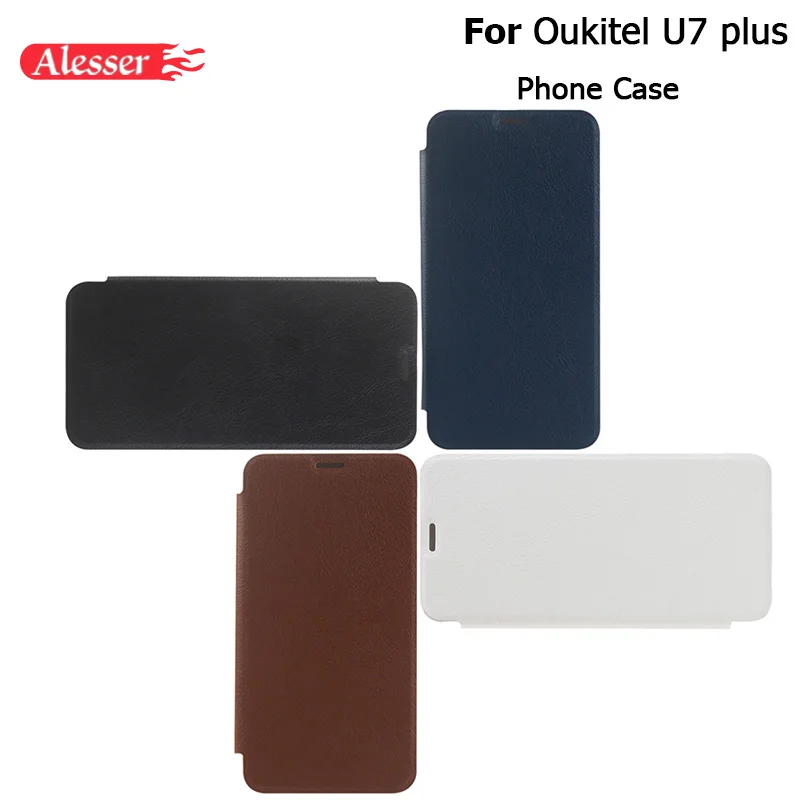 Alesser For Oukitel U7 plus Leather Case Flip Cover Plastic Case Cellphone Protective Case For Oukitel U7 plus Phone Accessory