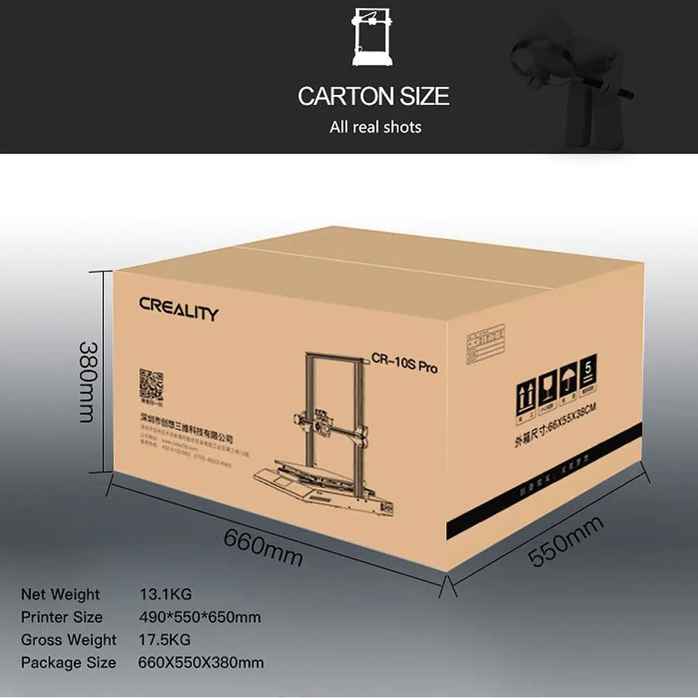 Creality 3D принтер CR 10S Pro DIY Kit 300*300*400 мм размер печати 4 3 дюйма сенсорный ЖК экран для