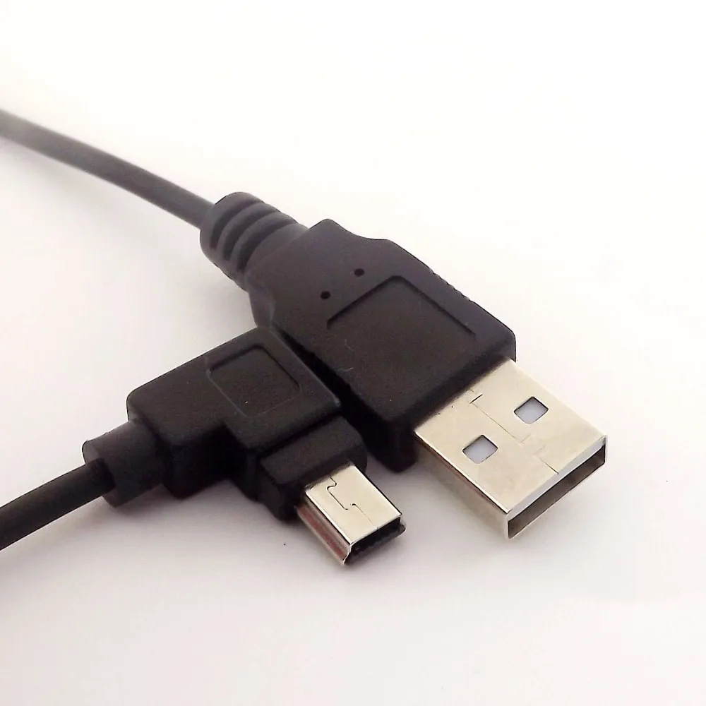 1 قطعة لولبية ملفوف USB 2.0 وذكر أن ميني USB 5 دبوس الذكور اليسار زاوية كابل محول 5FT