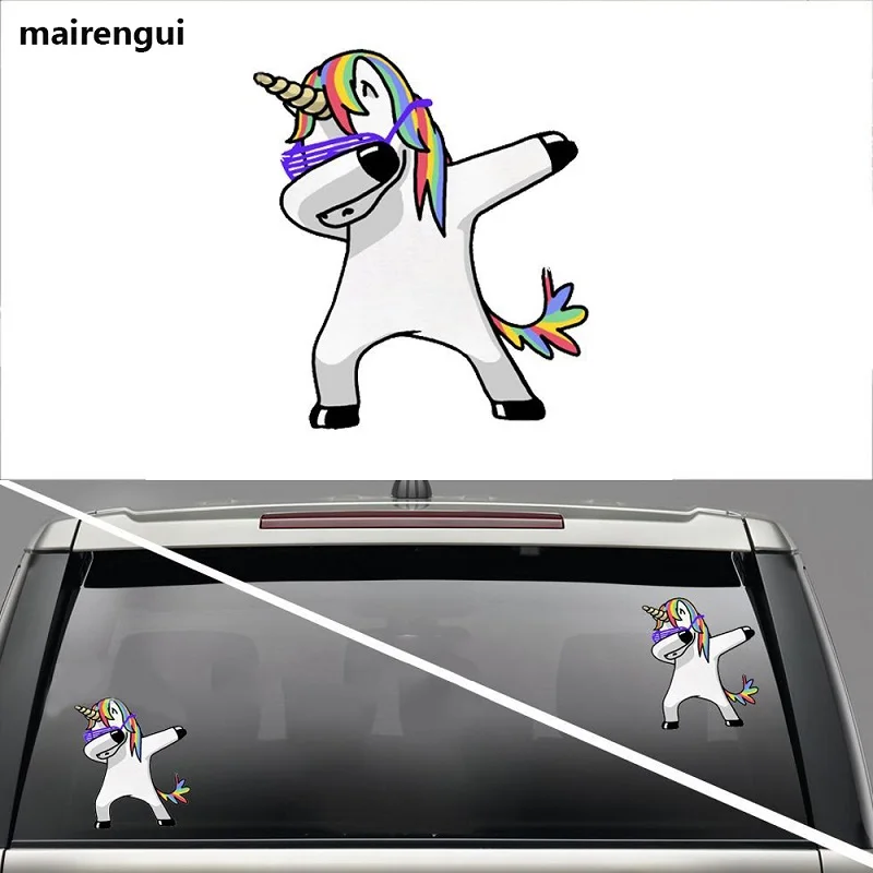 

Personality reflective sticker styling color unicorn car stickers funny modified car window foil for Toyota BMW subaru car decal