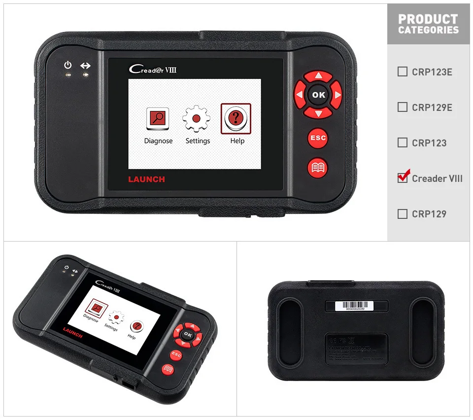 X431 Crp129e Crp123e Crp129 Crp123 Creader Viii Obd2 Diagnostic Tool For Eng/at/abs/srs Multi-language Free Update