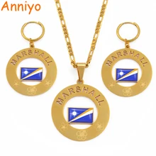 Anniyo Marshall кулон в форме флага ожерелья и большое весеннее кольцо серьги ювелирный набор Marshall Isles ювелирные изделия для женщин Подарки#097321