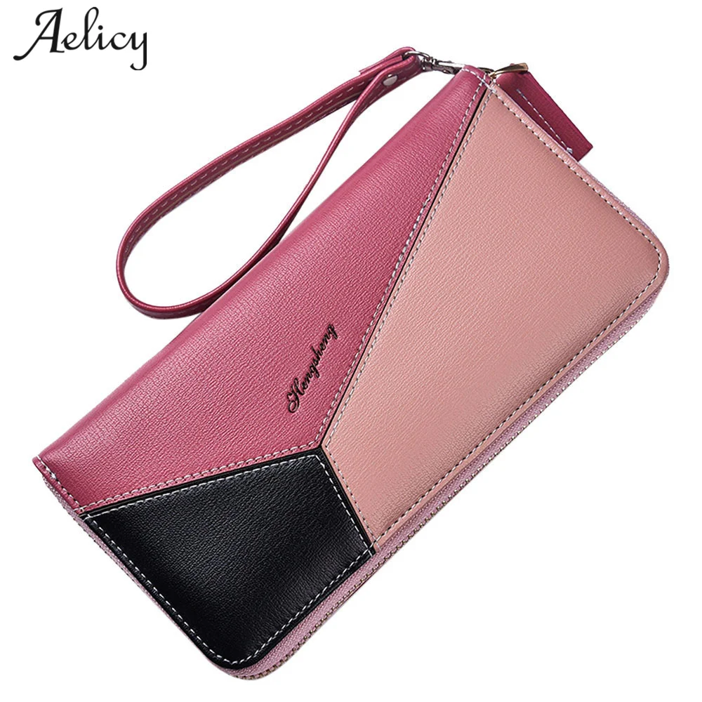 

Aelicy Patent Leather Women Fashion Leather Wallet Leisure 2019 Fashion Leather Wallet Female Women Purse Long Standard Wallets