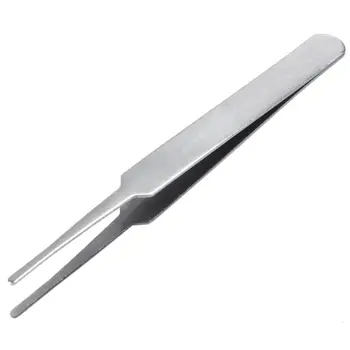 

Professional Tool Flat Tipped Metal Silver Tone Tweezers