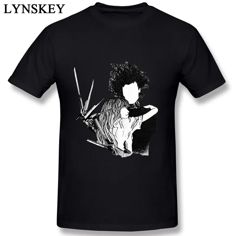 Printed Tops Shirts 2017 O-Neck Short Sleeve edward scissorhands Cotton Student T Shirts Cool Summer Clothing Shirt black
