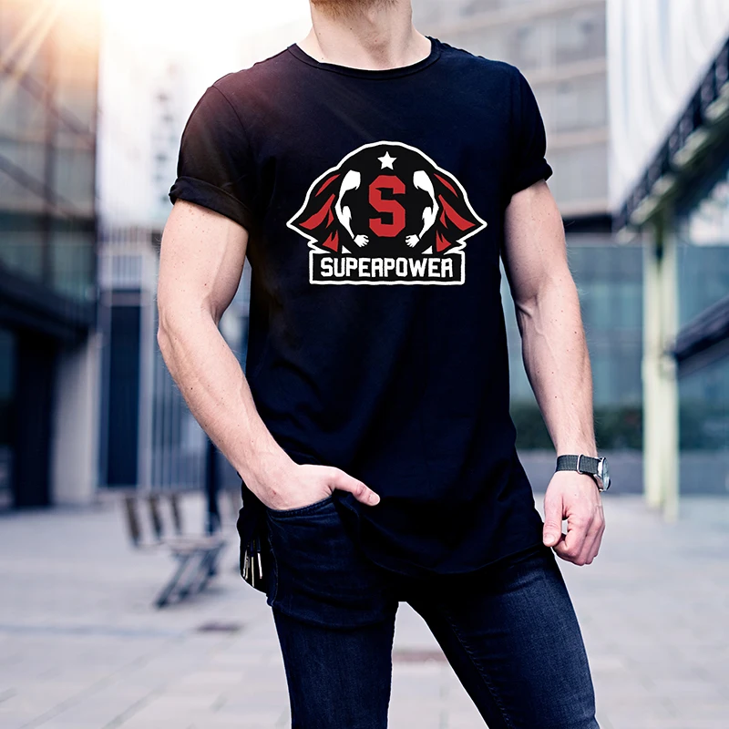 

2018 KBB Summer Black Superpower Men Anime funny t shirt short sleeve round collar fashion cotton casual superhero T-shirts