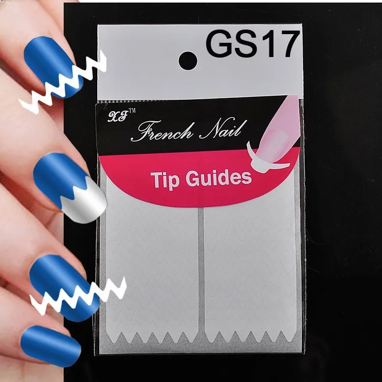 Etiqueta do Unha Cyv + Sg10 Packs Dicas Guia Manicure Francês Unha Arte Forma Franja Guias Adesivo Faça Você Mesmo Estêncil 18 Estilos - 02 03 018 100 x 22 prego manicure francês unha arte forma franja