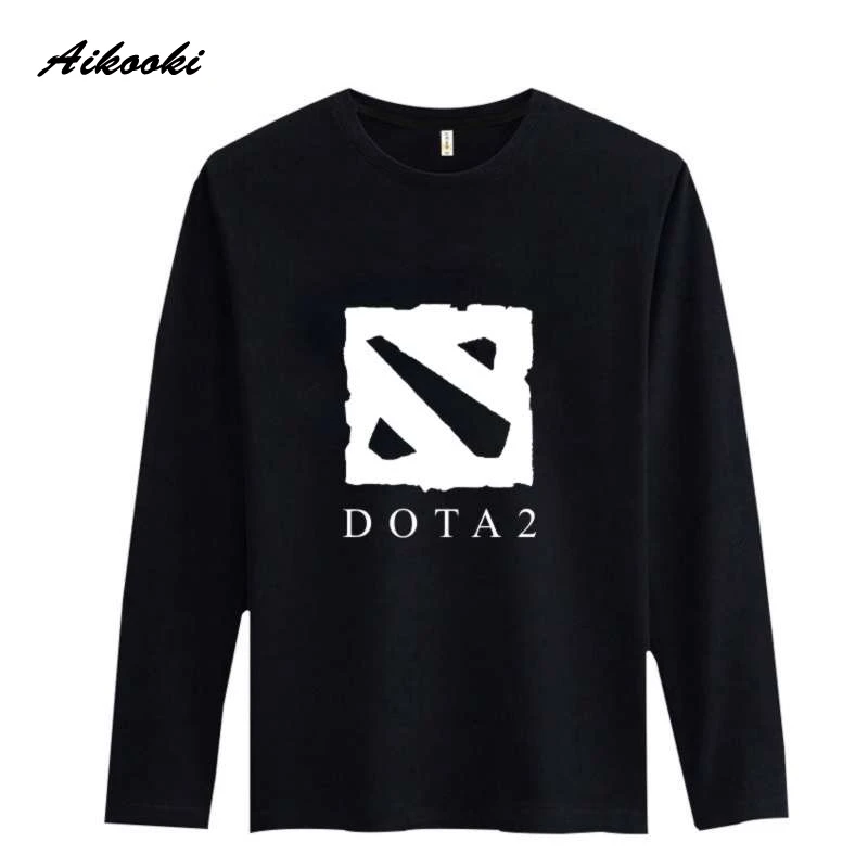 

Game Dota 2 Style Black/White Fashion Design Long Sleeve T-shirt Young People Couples Hip Hop Soft Cotton Tees Size XXS-XXXXL