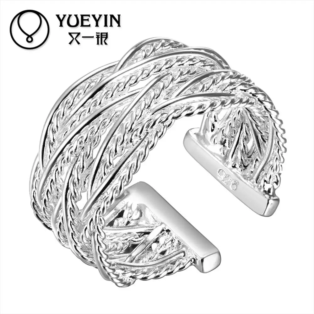 

Women Silver Rings Multi-line Intersection Simple Women Fashion Rings Silver Color Ring Hot Sale