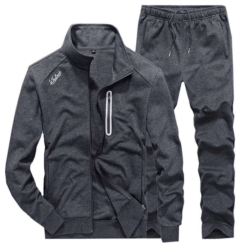 

Slim Mens Sweat Suits Sets Tracksuit Male Casual Sweatshirts Men Sweatsuits Fitness Jacket Sporting Suits Coat + Sweatpants S201