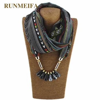 

RUNMEIFA Charms Pendant Necklace Scarf Jewelry Style Water Drop Iron Alloy Match Keep Warm Tourism Wear Bohemian Beads Jewelry
