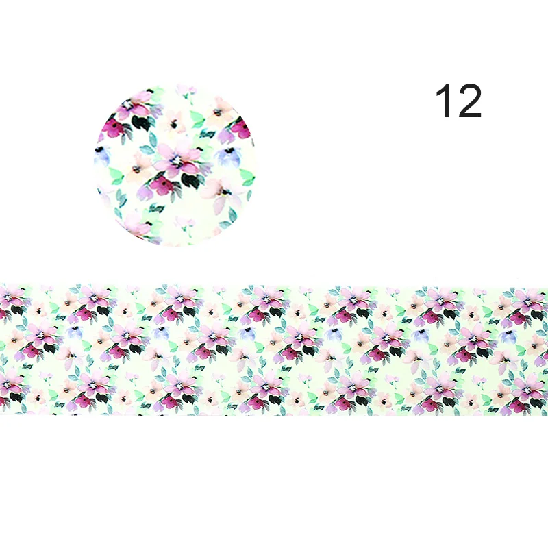 Фольга для ногтей, смешанные цветы, серия узоров, розовые цвета, Переводные переводные наклейки, наклейки для украшения ногтей, советы для самостоятельного дизайна - Цвет: 12