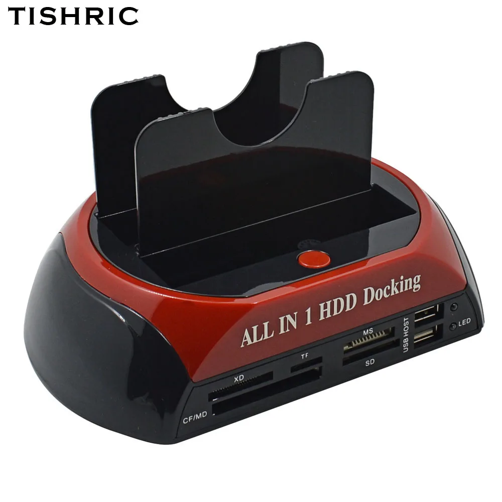 Kopen TISHRIC IDE SATA Dual All In 1 Hd Dock Docking Station Harde Schijf Hdd 2.5 3.5 Reader Usb 2.0 EU Externe Box Behuizing Case