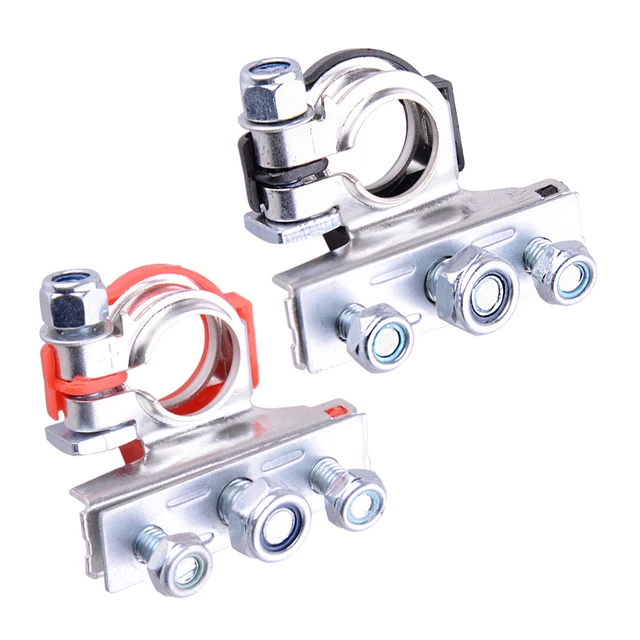 DWCX 2pcs Car Leisure Battery Terminals Connectors Clamps 3way Fit for