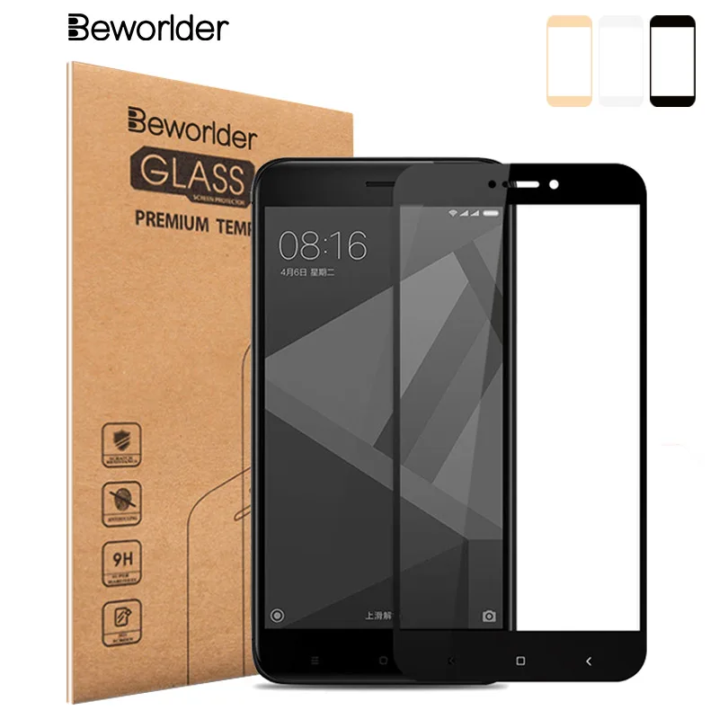 Beworlder Full Cover For Xiaomi Redmi 4X Tempered Glass Screen Protector 9H HD Clear Explosion-Proof Phone Protective Film | Мобильные