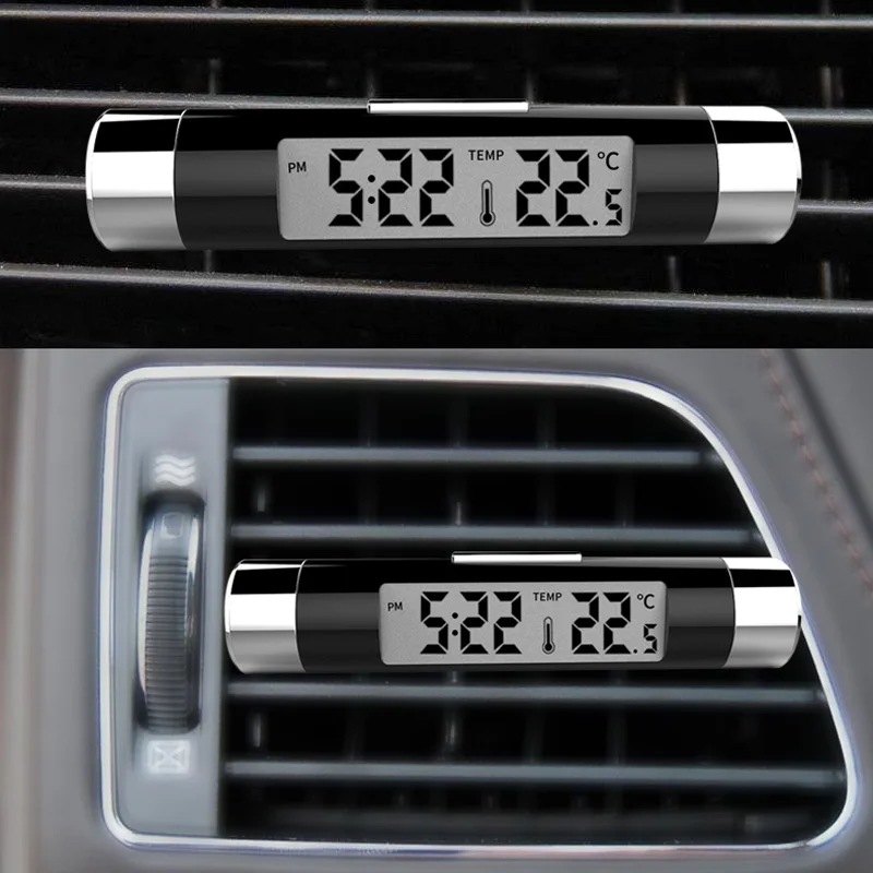

Car LCD Clip-on Digital Thermometer Clock Blue Backlight For Chevrolet Cruze OPEL MOKKA ASTRA J Hyundai Solaris Accent