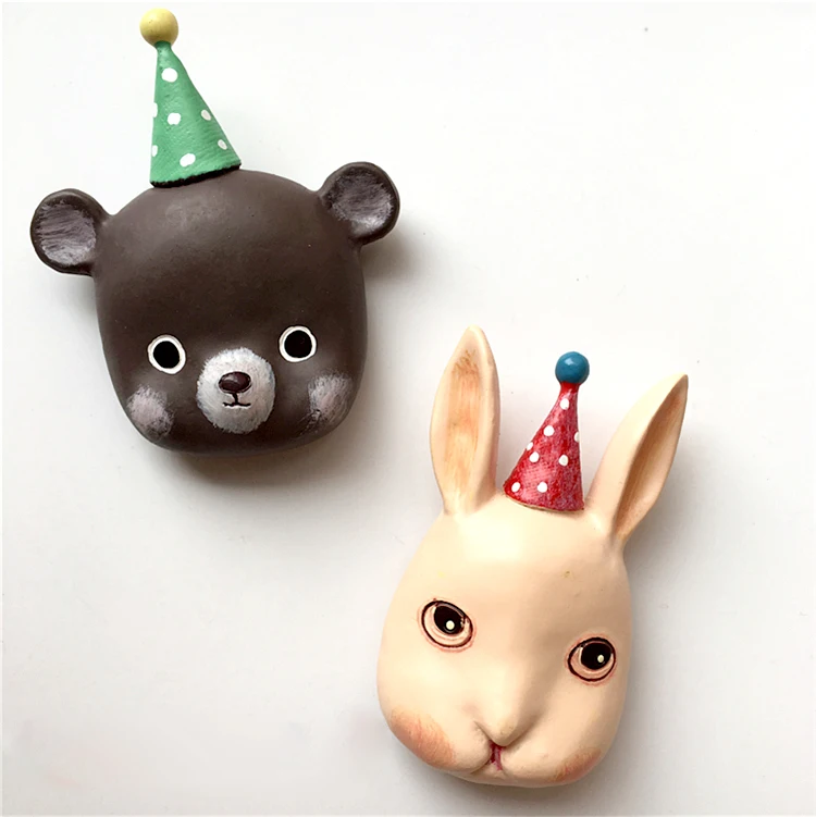 Силиконовая форма из силикагеля для украшения торта на день рождения, шляпа для животных, шляпа для дня рождения, слон, панда, олень, кролик, медведь, ароматические каменные формы