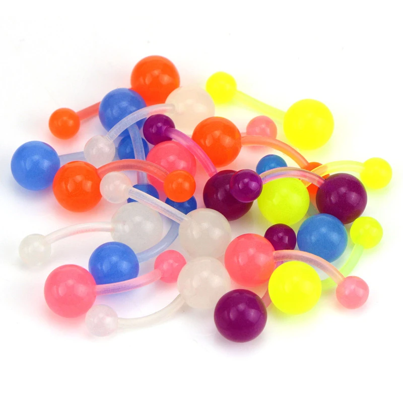 

2019 new acrylic color umbilical ring men and women punk jewelry couple features creative decorations