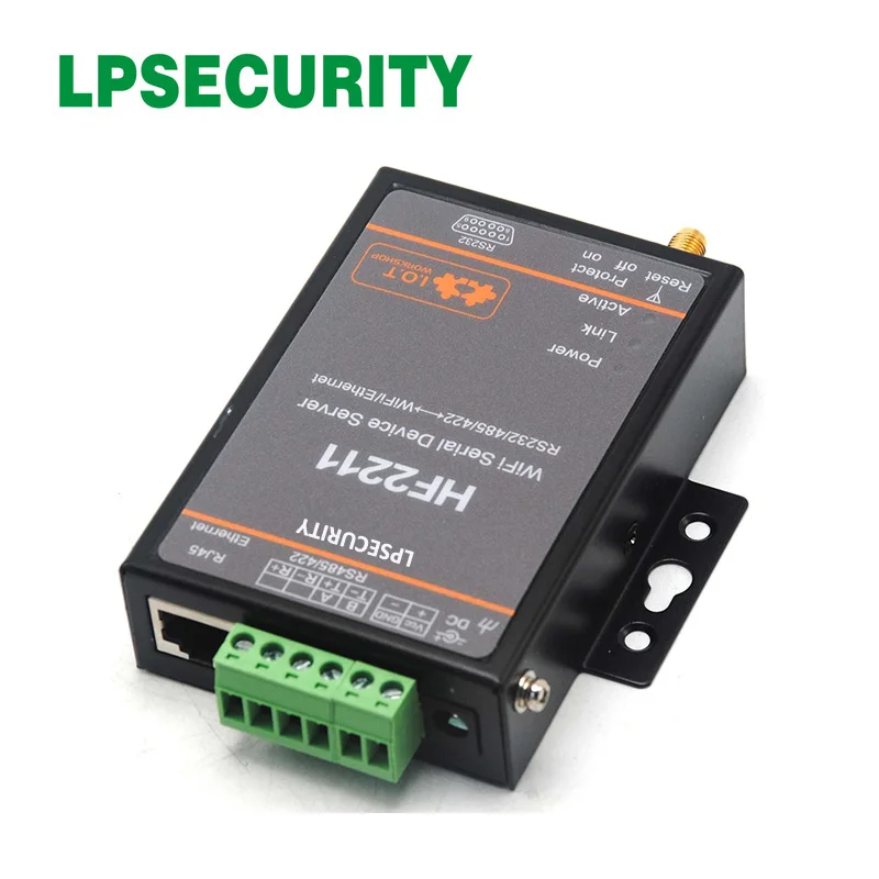 LPSECURITY HF2211 промышленный Modbus Последовательный RS232 RS485 RS422 к WiFi Ethernet конвертер устройство TCP IP Telnet Modbus 4M Flash