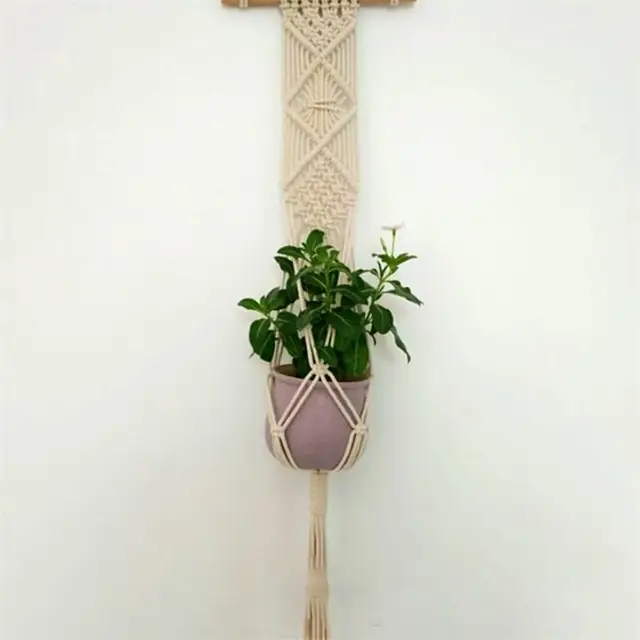 Adeeing Handmade Weave Rope Plants Hanger Indoor Outdoor Hanging Planter Flowerpot Holder