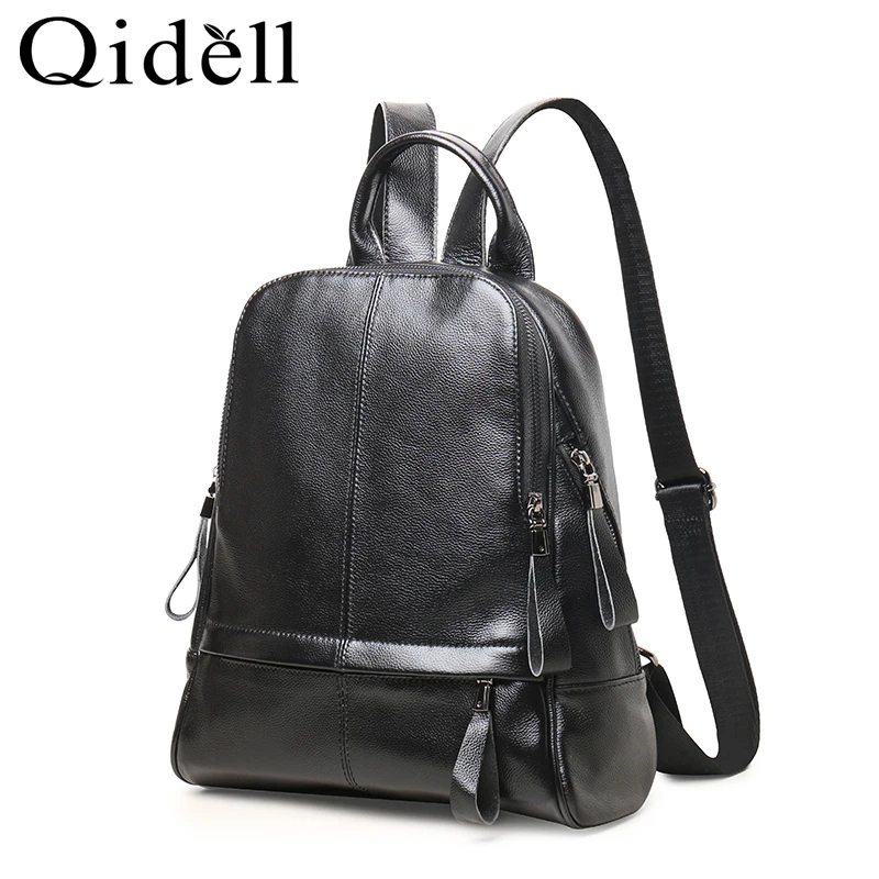 

Genuine Leather Backpack With Large Capacity And A Small Bag For Little Things On The Front