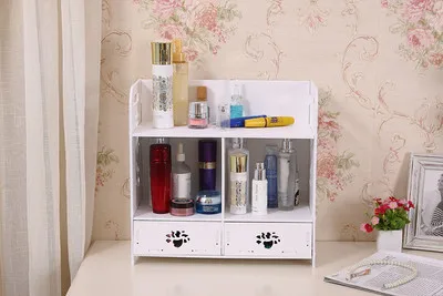 L DIY Корея ящик для косметики коробка для хранения косметики макияж Органайзер большой креативный Рабочий стол ванная комната водонепроницаемый стеллаж для хранения комод полка - Цвет: L
