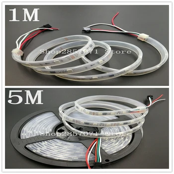 

WS2811 5050 RGB LED Strip 1m/5M DC12V white PCB, 2811 led strip Addressable Digital