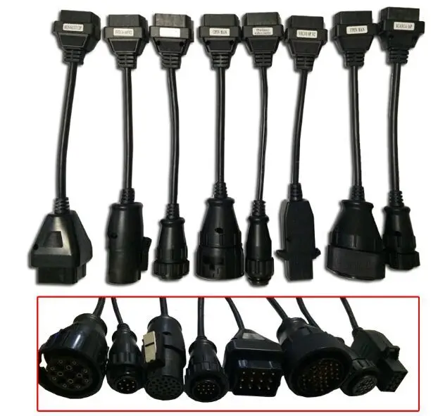 Кабели для грузовиков CDP Pro OBD2 OBDII Trucks диагностический инструмент соединительный кабель 8 шт. кабели для грузовиков CDP Plus