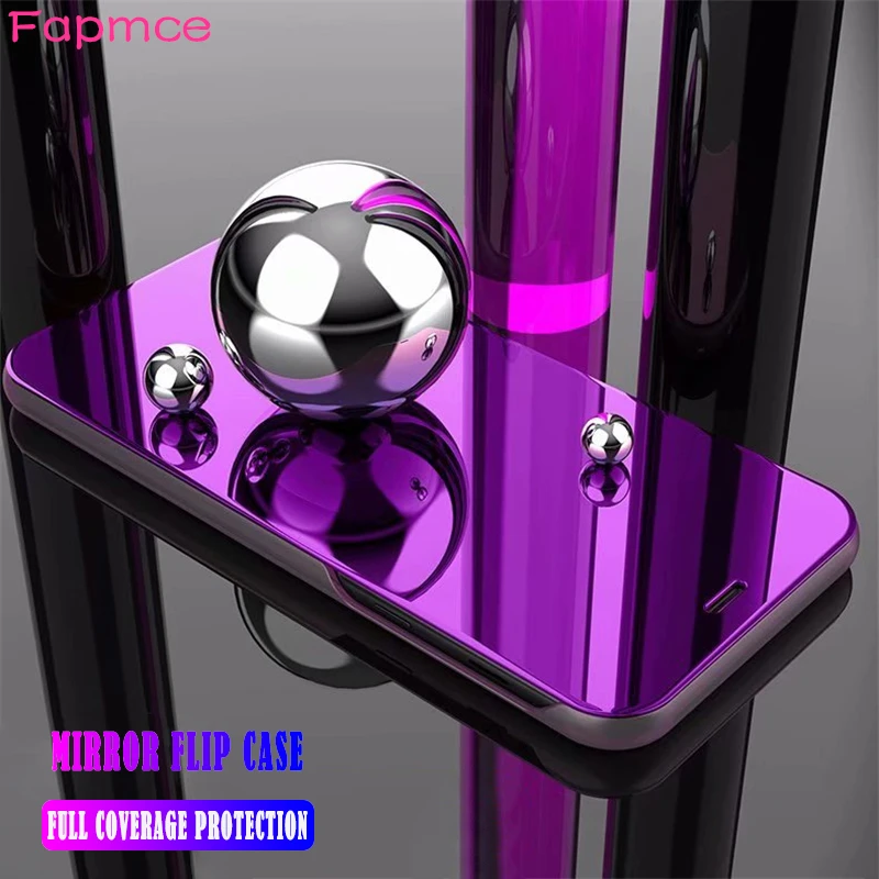 

Luxury Clear View Mirror Smart Case For Oppo Reno Case CPH1917 Flip Stand Funda Phone Bags Cover For Oppo Reno Cover 6.4 inch