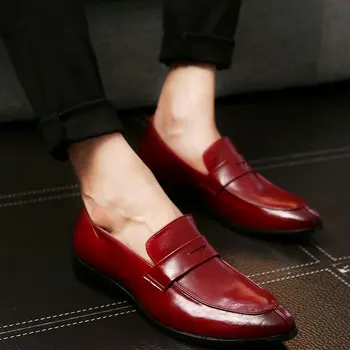 

Big size 47 48 Retro Men Leather shoes Mens Flat Shoes Men Bullock Driving Shoes Luxury Loafers Black/ Brown /RED / BULE BB-86Z