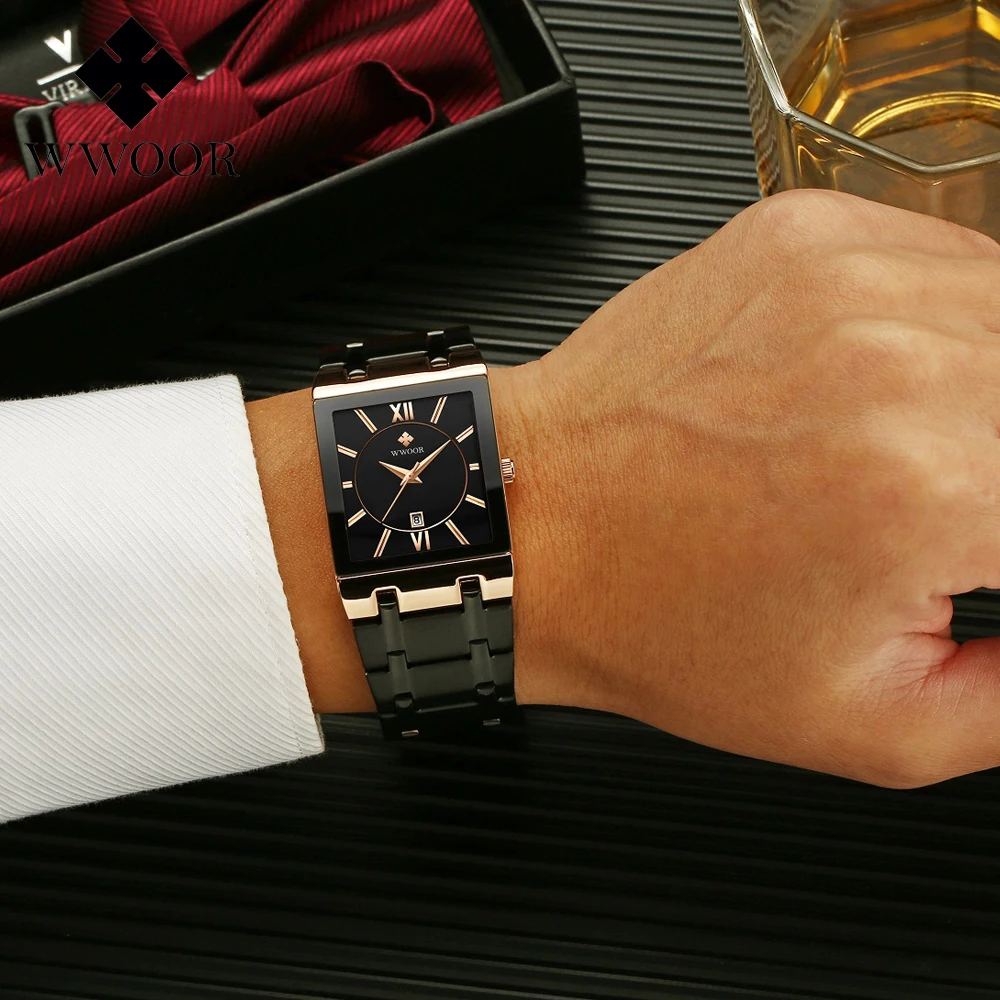 WWOOR мужские s часы лучший бренд класса люкс кварцевые часы мужские водонепроницаемые наручные часы мужские модные часы из нержавеющей стали Relogio Masculino