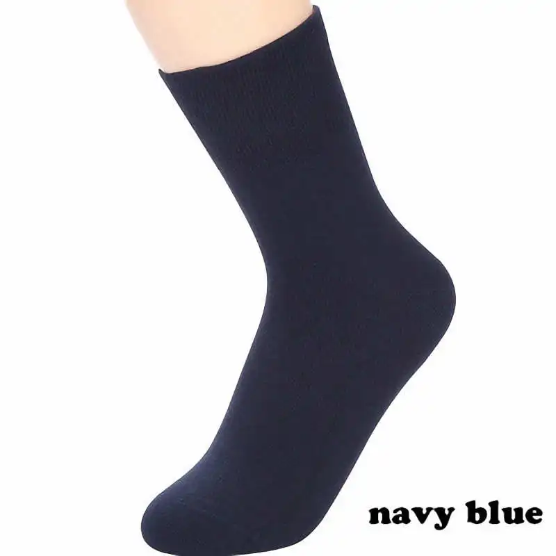 Fcare 10 шт. = 5 пар, осенние и зимние мужские носки, носки для диабетиков, хлопок, 39-43, европейский размер, бизнес Размер - Цвет: navy blue