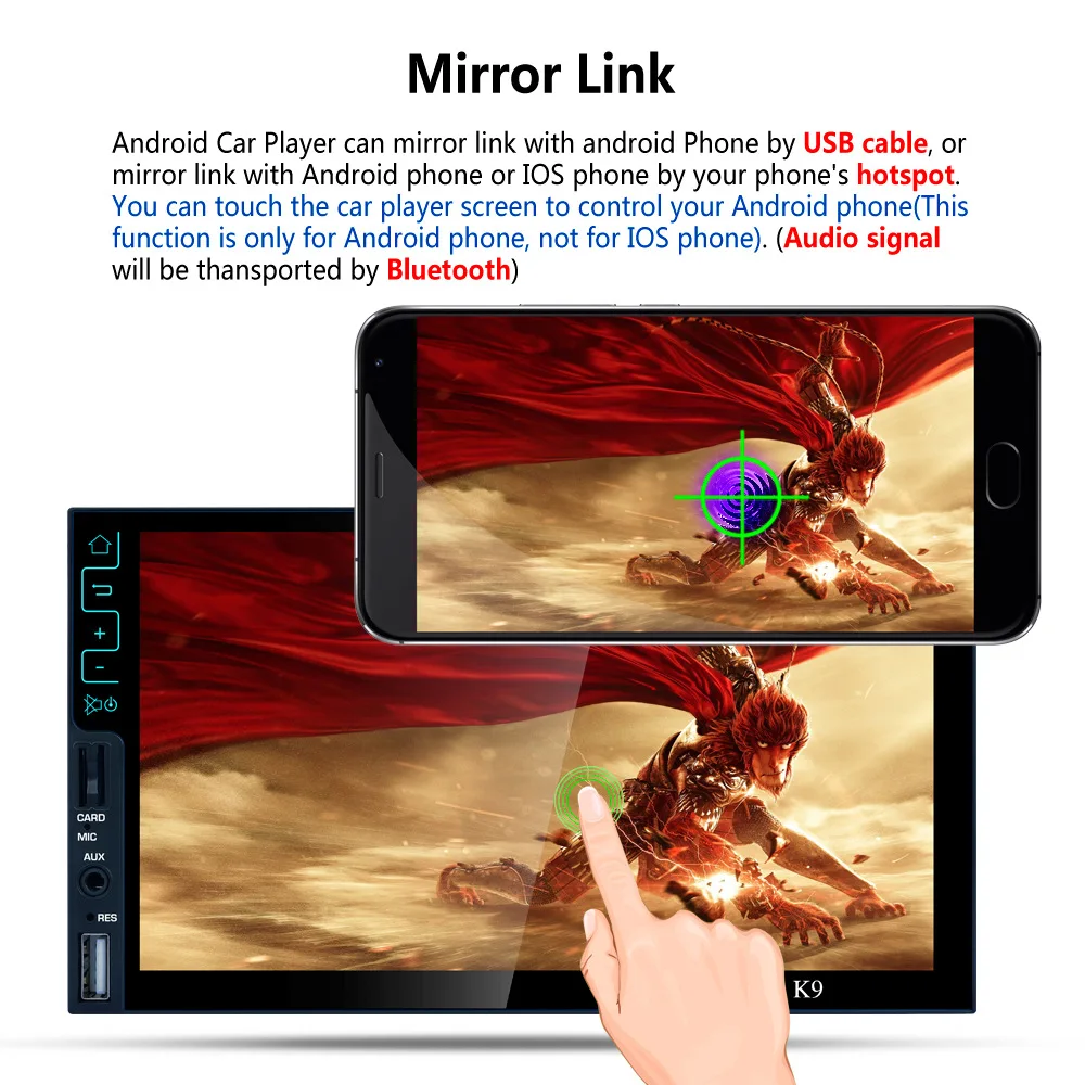 7 &quotемкостный сенсорный экран Android 6 0 Автомобильный мультимедийный плеер Bluetooth dvd