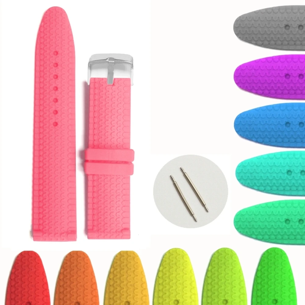 

24mm Lovely Pink Silicone Jelly Rubber Ladies Watch Band Straps WB1070K24JB