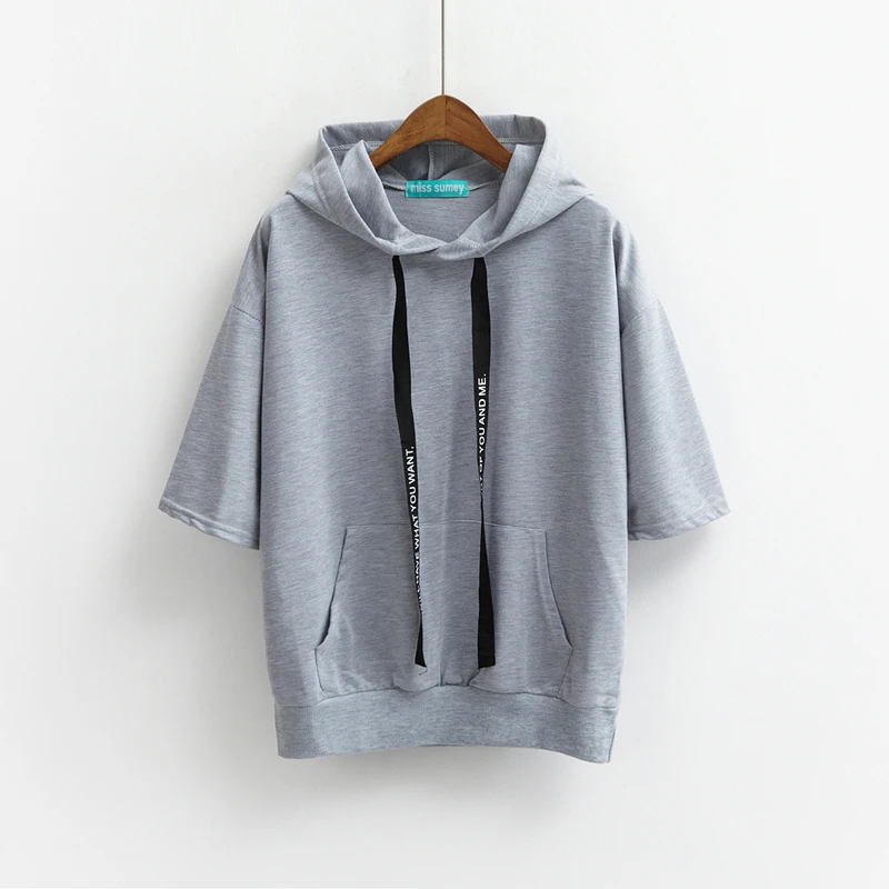 Sweat capuche manche courte femme Clearance