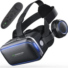 VR Shinecon 6,0 VR с наушниками, удаленные Очки виртуальной реальности для смартфона, смотреть фильм, видео, 3D очки+ шлем, геймпад