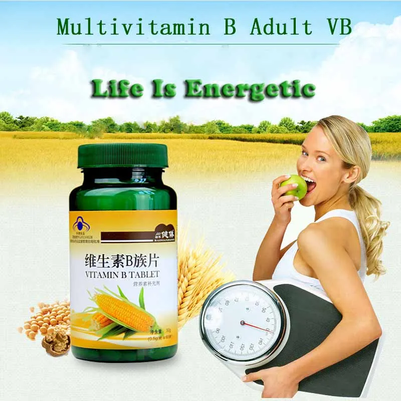Pure Natural Multivitamin B Adult VB Vitamin B1 B2 B6 B12 Use For Relieve Fatigue Digestion Prevent Hair Loss Care Hair