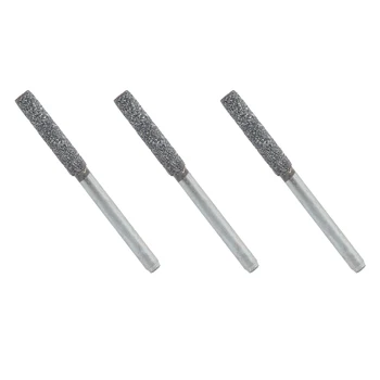 

3pcs Diamond Coated Cylindrical Burr 4mm Chainsaw Sharpener Stone File Chain Saw Sharpening Carving Grinding Tools