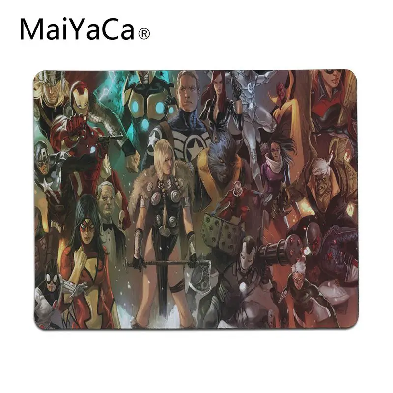 Maiyaca Печатный Marvel комикс обои запирающийся край коврик для мыши резиновый ПК компьютерный игровой коврик для мыши - Цвет: Lock Edge18x22cm