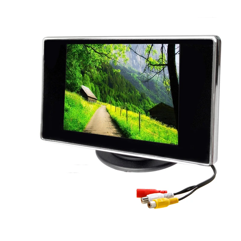 

3.5 Inch Car Monitor TFT LCD 320*240 Color 4:3 Screen 2 Way Video Input For Rear View Backup Reverse Camera DVD VCD DC 12V