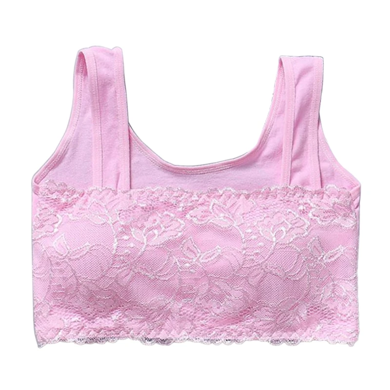 

Teenage Young Girls Lace Bra Student Cotton Underwear Solid Color 8-16 Years New