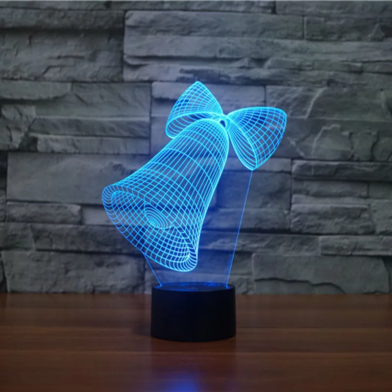 Фантастический Дизайн 3D Декор Рождественский колокольчик креативный ночник крутая лампа Атмосфера свет как украшение дома